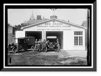 Historic Framed Print, RED CROSS EMERGENCY AMBULANCE STATION GARAGE, 16TH STREET, D.C. - 2,  17-7/8" x 21-7/8"