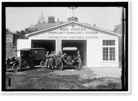 Historic Framed Print, RED CROSS EMERGENCY AMBULANCE STATION GARAGE, 16TH STREET, D.C. - 2,  17-7/8" x 21-7/8"