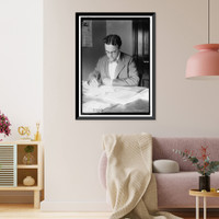 RUSTLING, H.P. AT DESK - 2, Historic Print