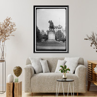 Historic Framed Print, PULASKI. STATUE OF,  17-7/8" x 21-7/8"