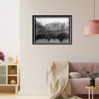 Historic Framed Print, [Crowd outside White House] - 2,  17-7/8" x 21-7/8"