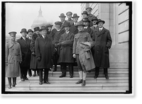 LINN, SGT. W.A. RIGHT FRONT; WITH REP. J. HAMPTON MOORE, CENTER; GEORGE O'CONNOR, LEFT CENTER FRONT; AND OTHERS ON STEPS OF H.O.B. Classic, Historic Reproduction