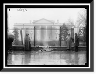 WOMAN SUFFRAGE. BONFIRE ON SIDEWALK BEFORE WHITE HOUSE Classic, Antique Print