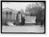 WOMAN SUFFRAGE. BONFIRE ON SIDEWALK BEFORE WHITE HOUSE - 4 Classic, Historic Reproduction