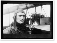 Historic Framed Print, SEMPRINI, ITALIAN AVIATOR, WITH PLANE,  17-7/8" x 21-7/8"