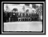 Historic Framed Print, LABOR. LABOR REPS. AT WHITE HOUSE. SEATED: PRESIDENT WILSON; SEC. WILSON; SEC. HOUSTON; SEC. REDFIELD. ROGER BABSON IS STANDING 4TH LEFT OF WILSON; FRANK MORRISON IS EXTREME RIGHT IN 30047, AND 3RD FR,  17-7/8" x 21-7/8"