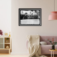 Historic Framed Print, LABOR. LABOR REPS. AT WHITE HOUSE. SEATED: PRESIDENT WILSON; SEC. WILSON; SEC. HOUSTON; SEC. REDFIELD. ROGER BABSON IS STANDING 4TH LEFT OF WILSON; FRANK MORRISON IS EXTREME RIGHT IN 30047, AND 3RD FR,  17-7/8" x 21-7/8"