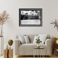 Historic Framed Print, LABOR. LABOR REPS. AT WHITE HOUSE. SEATED: PRESIDENT WILSON; SEC. WILSON; SEC. HOUSTON; SEC. REDFIELD. ROGER BABSON IS STANDING 4TH LEFT OF WILSON; FRANK MORRISON IS EXTREME RIGHT IN 30047, AND 3RD FR,  17-7/8" x 21-7/8"
