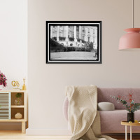 Historic Framed Print, LABOR. LABOR REPS. AT WHITE HOUSE. SEATED: PRESIDENT WILSON; SEC. WILSON; SEC. HOUSTON; SEC. REDFIELD. ROGER BABSON IS STANDING 4TH LEFT OF WILSON; FRANK MORRISON IS EXTREME RIGHT IN 30047, AND 3RD FR - 2,  17-7/8" x 21-7/8"