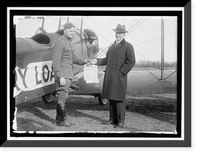 LIBERTY LOANS. CARTER GLASS GIVING VICTORY LOAN CIRCULARS TO LT. BENJAMIN TO DISTRIBUTE BY AIRPLANE, Vintage Print
