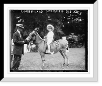 Historic Framed Print, Lorrillard Spencer (on donkey),  17-7/8" x 21-7/8"