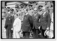 MEDALS, DECORATIONS, ETC. DR. MOTT; SEC. BAKER; FATHER JOHN BURKE; UNIDENTIFIED. OTHER ROWS ARE ARMY CHAPLAINS DECORATED, Vintage Print