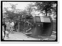 Historic Framed Print, OVERTURNED STREET CAR - 3,  17-7/8" x 21-7/8"