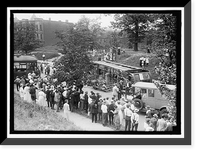 Historic Framed Print, OVERTURNED STREET CAR - 5,  17-7/8" x 21-7/8"