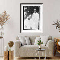 Historic Framed Print, Ex-Sultan Moulai Hafid & Ahmed, his treasurer,  17-7/8" x 21-7/8"