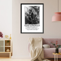Feed a fighter - Eat only what you need - Waste nothing - That he and his family may have enough. W. Morgan. Classic, Vintage Print