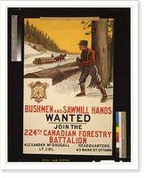 Bushmen and sawmill hands wanted. Join the 224th Canadian Forestry Battalion Classic, Historic Reproduction