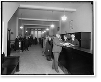 Historic Framed Print, PENNSYLVANIA RAILROAD TICKET COUNTER,  17-7/8" x 21-7/8"