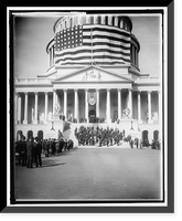 Historic Framed Print, G.A.R. PARADE GREAT FLAG AT CAPITOL,  17-7/8" x 21-7/8"