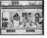 Historic Framed Print, BECKER'S LEATHER GOODS. WINDOW DISPLAY,  17-7/8" x 21-7/8"