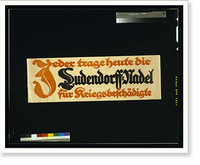 Jeder trage heute die Ludendorff-Nadel fuumlr Kriegsbeschaumldigte, Historic Reproduction