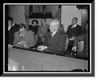 Last-minute huddle. Washington, D.C., Dec. 8. Harvey D. Gibson, President of the Manufacturers Trust Company, goes, Vintage Print