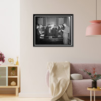 Historic Framed Print, Speaker Bankhead holds press conference on return to Capitol. Washington, D.C., Dec. 16. Holding his first press conference since his return to Washington, Speaker of the House William B.,  17-7/8" x 21-7/8"