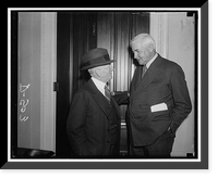 Historic Framed Print, Money experts. Washington, D.C., Jan. 7. Senator Carter Glass, former Secretary of the Treasury and an expert on monetary matters, pictured with Jesse Jones, Chairman of the R.F.C.,,  17-7/8" x 21-7/8"