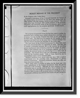 Washington, D.C., Jan. 8. The president's budget message to the Congress. Start of the message, ending other photo, Vintage Poster