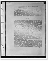Washington, D.C., Jan. 8. The president's budget message to the Congress. Start of the message, ending other photo, Vintage Poster