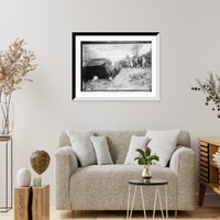 Historic Framed Print, Wreck at Tye River, Va., Southern Ry. Digging out Engineer,  17-7/8" x 21-7/8"
