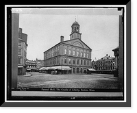 Historic Framed Print, Faneuil Hall, Cradle of Liberty, Boston, Mass,  17-7/8" x 21-7/8"