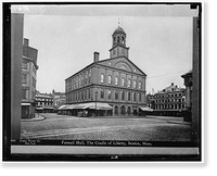 Historic Framed Print, Faneuil Hall, Cradle of Liberty, Boston, Mass,  17-7/8" x 21-7/8"