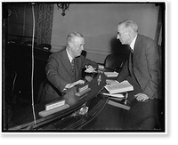 Historic Framed Print, ICC Commissioner opposes repeal of long and short haul rail freight rates. Washington D.C. Appearing before the House Interstate Committee today, Joseph B.,  17-7/8" x 21-7/8"