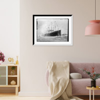 Historic Framed Print, Kaiserin Auguste Victoria, a ship (painting by Fred Pansing).Fred Pansing,  17-7/8" x 21-7/8"