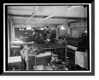 Historic Framed Print, Press room where all maps and charts are printed for the Coast and Geodetic Survey,  17-7/8" x 21-7/8"