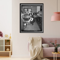 Historic Framed Print, Clerks at the Reconstruction Finance Corporation checking records,  17-7/8" x 21-7/8"