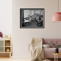 Historic Framed Print, Card punching & assorting at Fed. Deposit Insurance Corp.,  17-7/8" x 21-7/8"