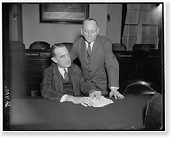 L to r: Peter Tague, Postmaster of Boston & Cong. James M. Mead of New York, 3/12/37, Antique Print