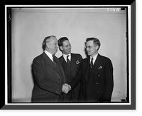 Historic Framed Print, L to r: Peter Tague, John J. Hart, Cong. Robert Ramspeck of Georgia, 3/12/37,  17-7/8" x 21-7/8"