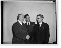 Historic Framed Print, L to r: Peter Tague, John J. Hart, Cong. Robert Ramspeck of Georgia, 3/12/37,  17-7/8" x 21-7/8"