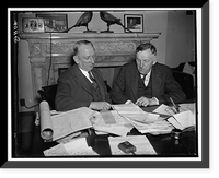 L to r: Peter Tague & Sen. Wm. H. Bulow of So. Dakota, 3/12/37, Antique Print