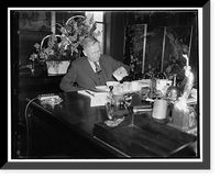 Secretary of Interior enjoys lunch in new office. Washington, D.C., April 6. Classic, Vintage Print