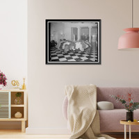 Historic Framed Print, Lobby of White House Exec. Offices,  17-7/8" x 21-7/8"