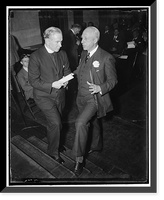 Historic Framed Print, Discuss progress of U.S. Chamber of Commerce. Washington, D.C., April 27. Rev. Edmund A. Walsh, S.C., (left) Vice President of Georgetown University discusses with Harper Sibley, President of the U.S.,  17-7/8" x 21-7/8"