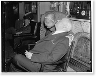 Historic Framed Print, What we do now." Washington,  D.C.,  May 18. Senator Matthew M. Neely (left) of West Virginia and Senator William H. Dietrich (right) of Ill.,  17-7/8" x 21-7/8"
