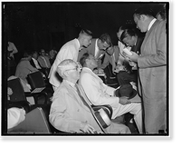 Historic Framed Print, Son of President Roosevelt before Tax Evasion Committee. Washington D.C., July 13.,  17-7/8" x 21-7/8"