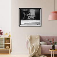 Historic Framed Print, James A. Shanley, D. of New Haven, Conn. [...] rowing machine at the House gym,  17-7/8" x 21-7/8"