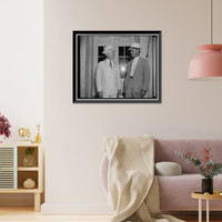 Historic Framed Print, Discuss far east war threat with President. Washington D.C. July 15.,  17-7/8" x 21-7/8"