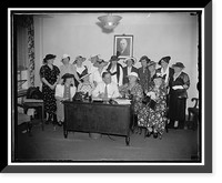 Historic Framed Print, Republican women leaders discuss 1938 election plans with G.O.P. Chairman. Washington, D.C., Aug. 11.,  17-7/8" x 21-7/8"